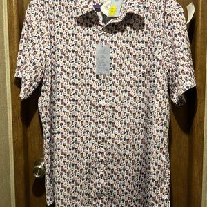 Men's mixed drinks button up Patterned Shirt